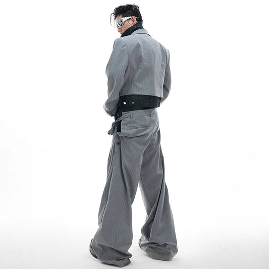 Striped Wide Leg Casual Trousers Pants