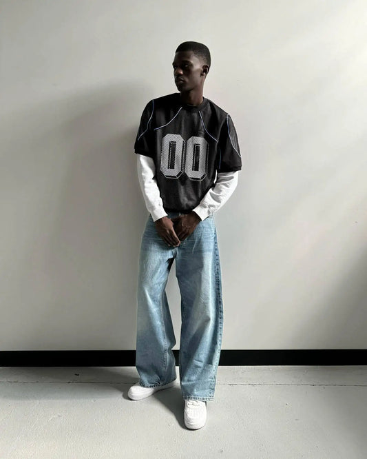 Breathable Mesh Patchwork Loose T-Shirt