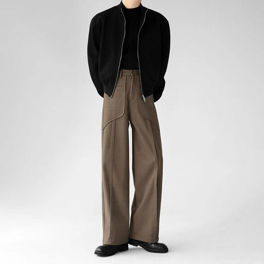 Luxury Woolen Wide Leg Casual Pants