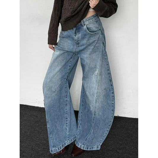 Vintage High Waist Baggy Blue Jeans