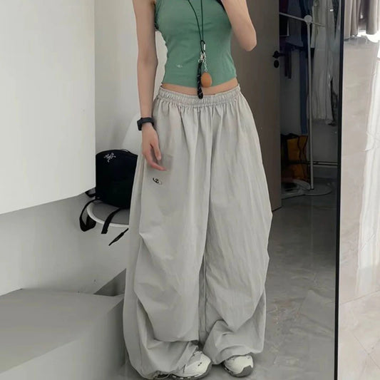 Trendy Oversized Black Wide Leg Pants