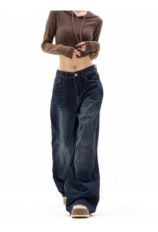 Vintage High Waist Loose Wide Jeans