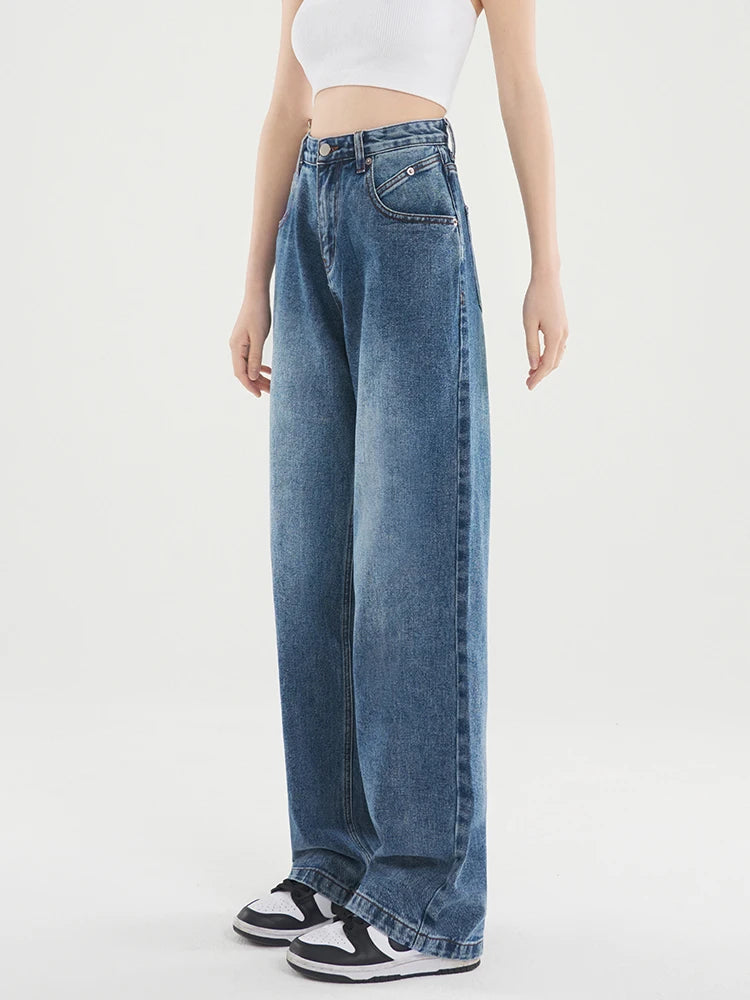 Vintage High Waist Baggy Straight Jeans