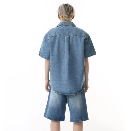 American Style Lapel White and Shirt