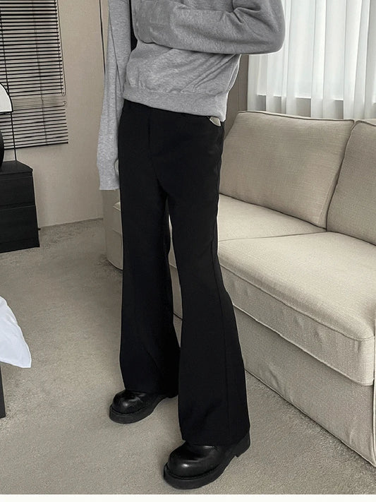 Black Flare High Waist Casual Pants