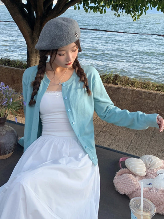 Elegant Button Down Knit Cardigan Sweater