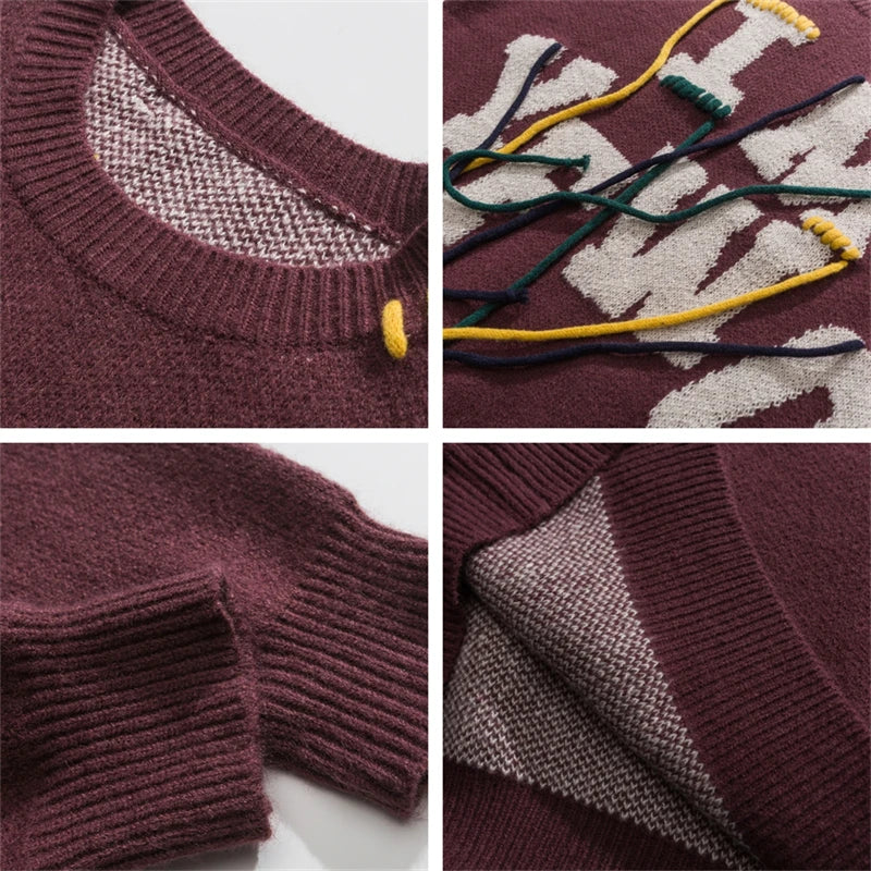 Luxury Oversize Alphabet Embroidered Knit Shirt