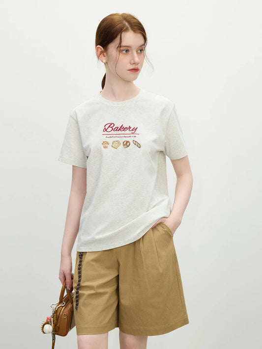 Vintage Embroidered Linen Cotton T-Shirt