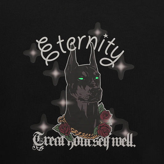 Glow-In-The-Dark Inflation Doberman Print T-Shirt