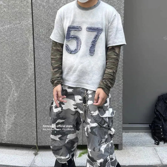 Vintage Camouflage Sleeve Long Sleeve T-Shirt