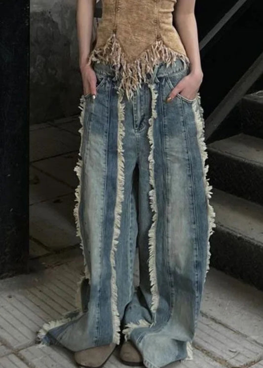 Soft Denim High Waist Wide Jeans