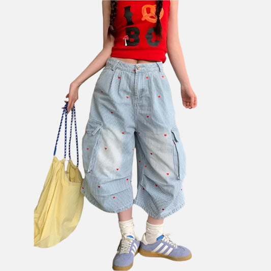 Light Blue Oversize Cargo Jorts