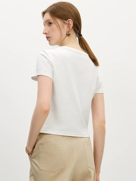 Whimsical Retro Americana Hound Print T-Shirt