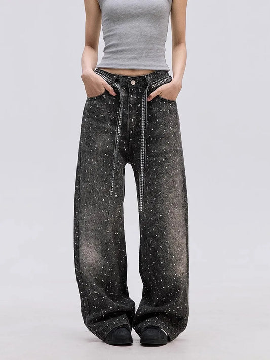 Shining Rhinestones Luxury High Waist Jeans