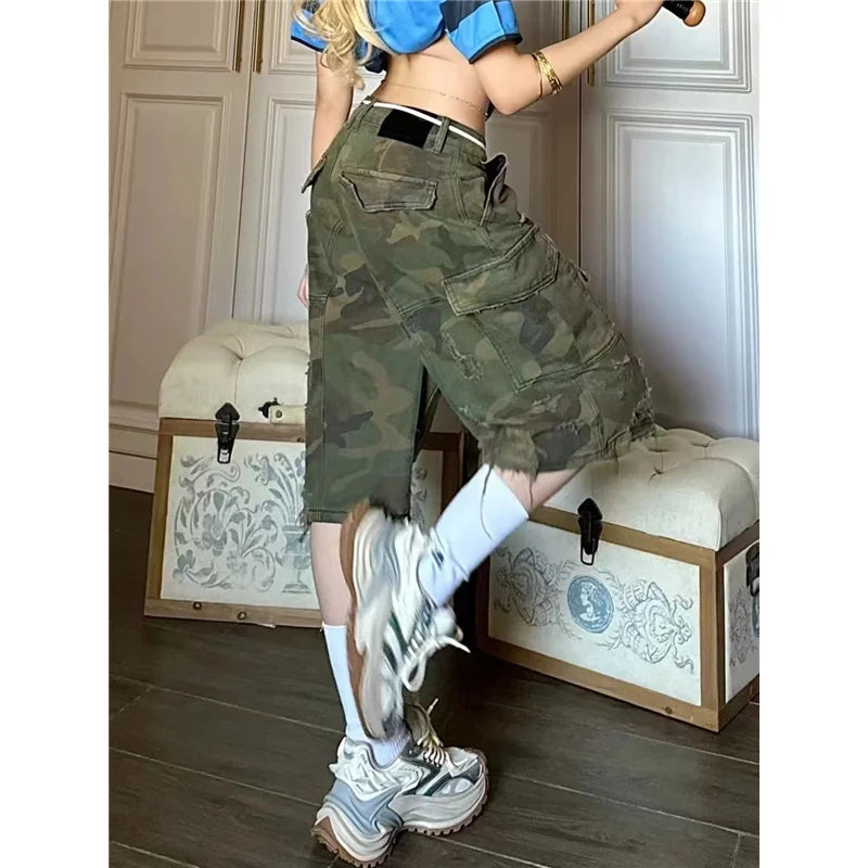 Vintage High Waist Baggy Denim Short