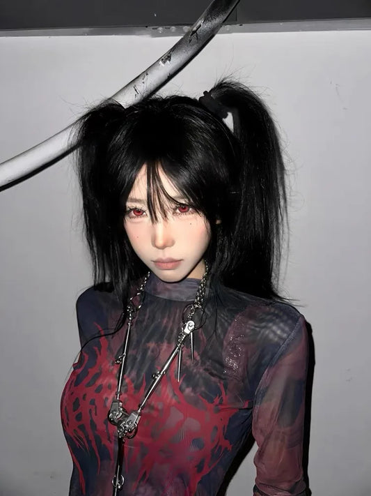 Chic Mesh Long Sleeve Graphic T-Shirt