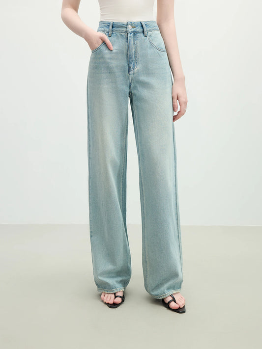 High Waist Distressed Slim Fit Jeans