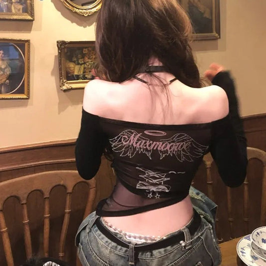 Vintage Gothic Graphic Long Sleeve T-Shirt