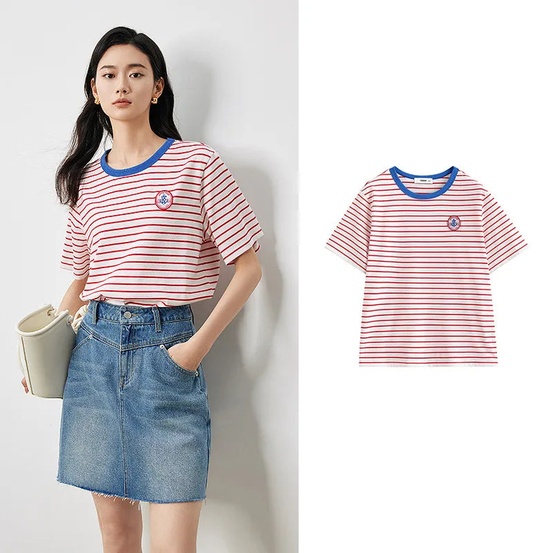 Striped Short Sleeved Summer T-Shirt