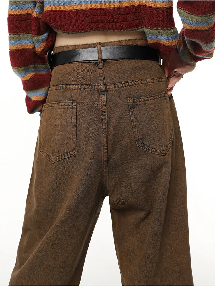 Vintage High Waist Brown Denim Jeans