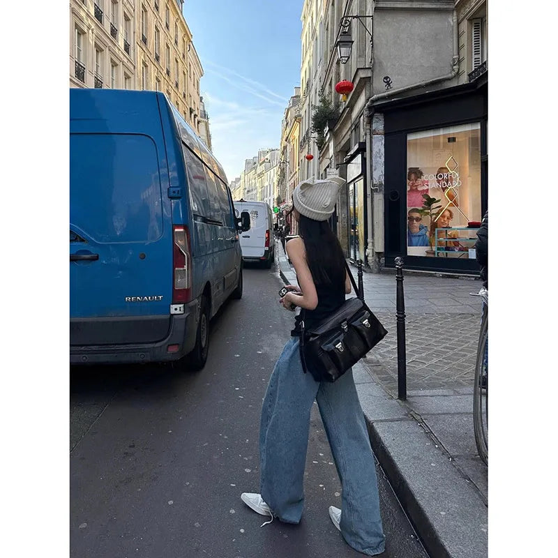 High Waist Vintage Blue Summer Jeans