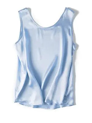 Luxurious Silk Chic O-Neck Tank T-Shirt