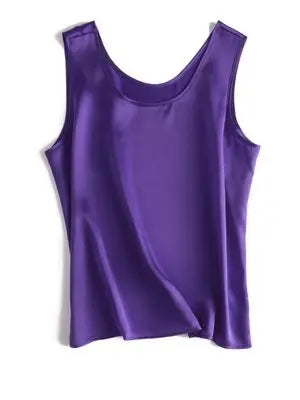Luxurious Silk Chic O-Neck Tank T-Shirt