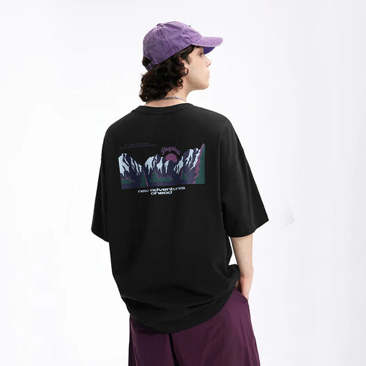 Mountain Graphic Oversize Casual T-Shirt