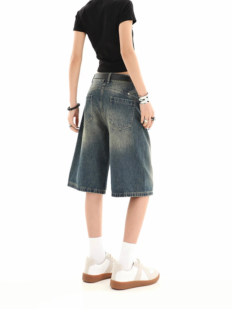 High Waist Retro Denim Shorts