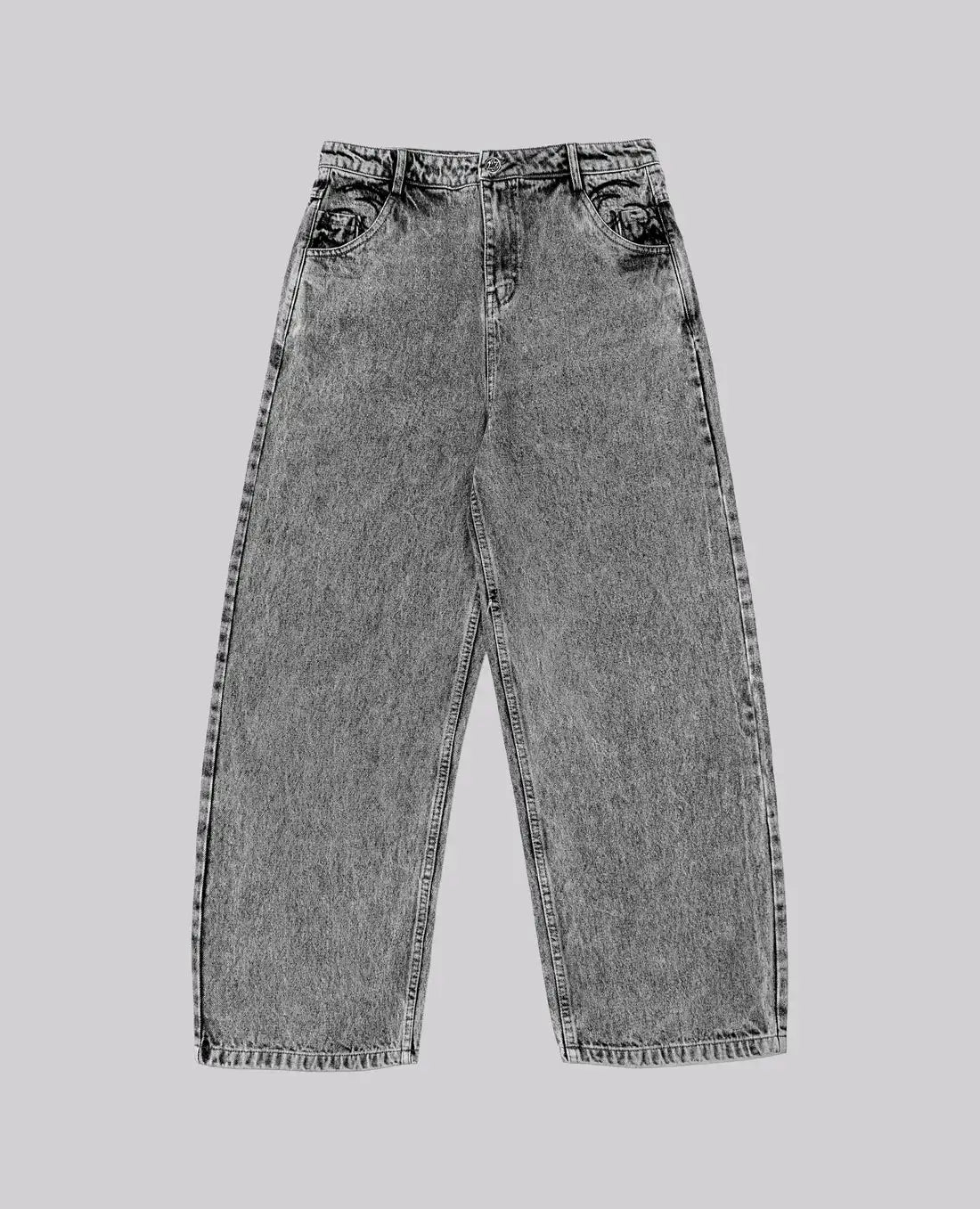 Retro Embroidery Loose Straight Jeans