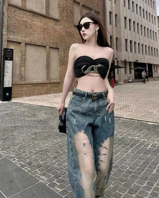 Vintage Oversize Baggy Blue Cargo Jeans