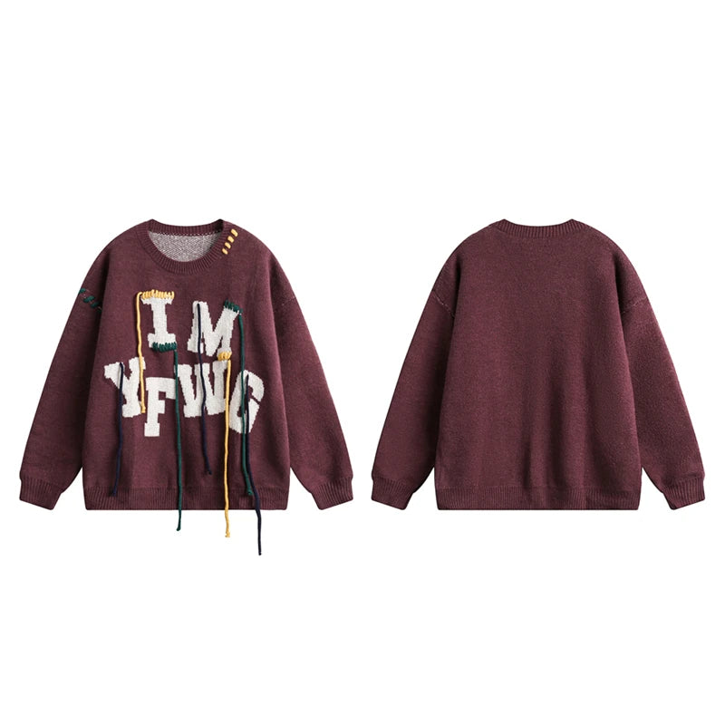 Luxury Oversize Alphabet Embroidered Knit Shirt