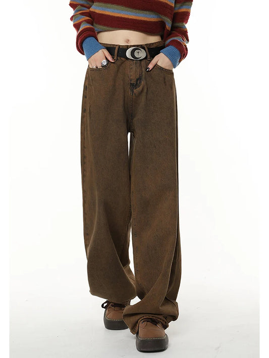Vintage High Waist Brown Denim Jeans