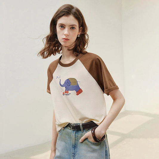 Stylish Short Sleeve Floral T-Shirt