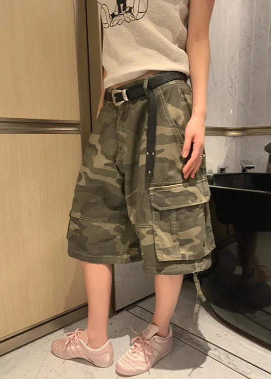 Camouflage Vintage Wide Leg Shorts