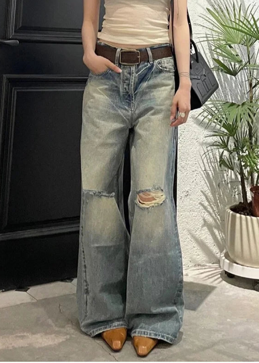 Vintage High-Waist Wide Leg Blue Jeans