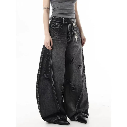 Vintage Black Baggy High Waisted Jeans