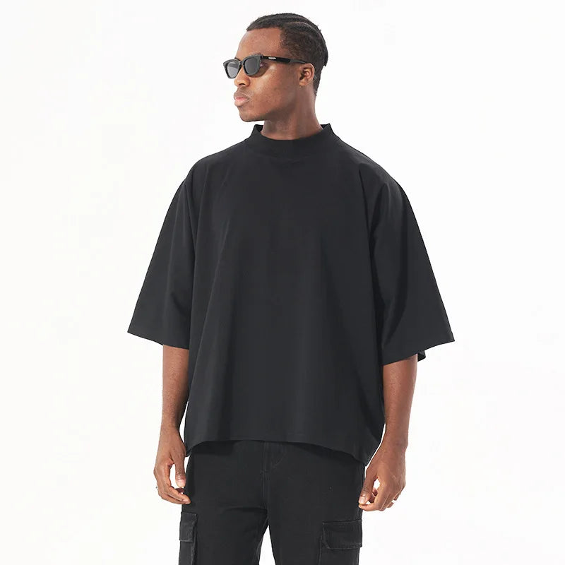 Heavyweight Distressed Boxy Cropped T-Shirt