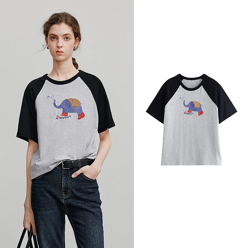 Stylish Short Sleeve Floral T-Shirt