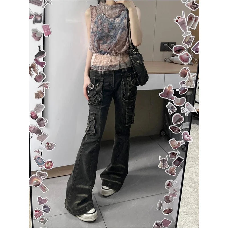 Autumn Vintage High Waist Black Jeans
