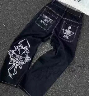 Solid Color Washed Baggy Jeans