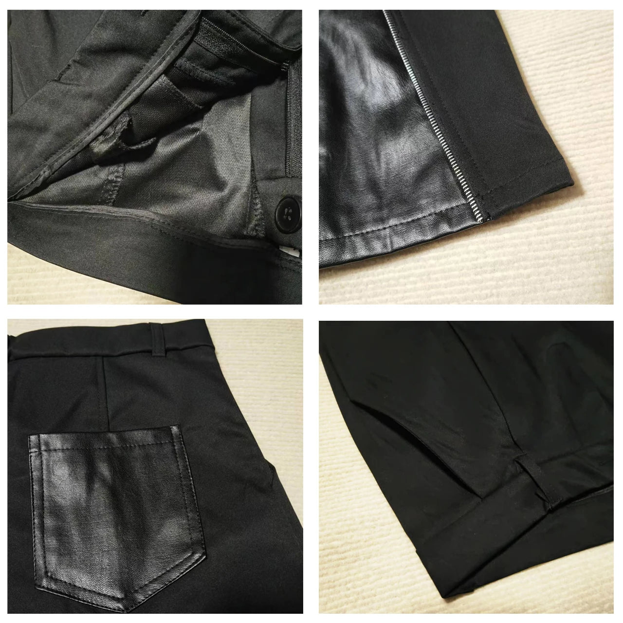 Trendy Zipper Patchwork Wide Leg Pants