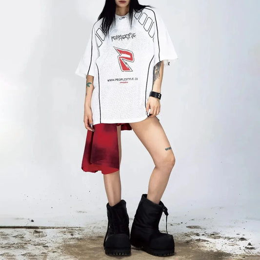 Breathable Mesh Racing Retro T-Shirt