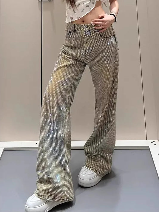 Vintage Washed High Waisted Wide Jeans