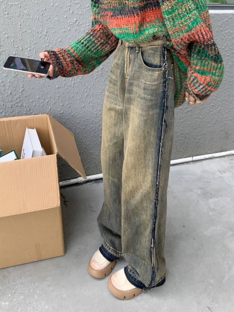 Rugged Vintage Straight Leg High Jeans