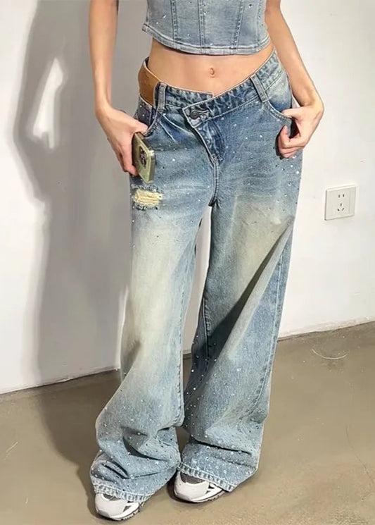 Vintage Dark Blue Baggy Y2K Jeans