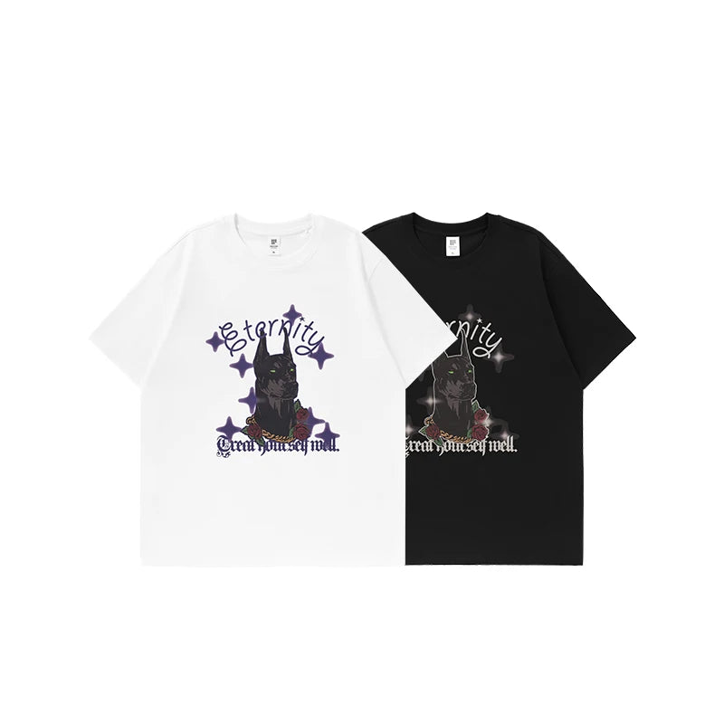 Glow-In-The-Dark Inflation Doberman Print T-Shirt