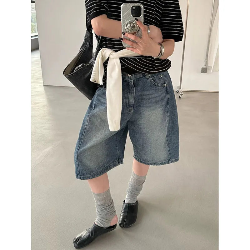 Vintage High Waist Dark Blue shorts