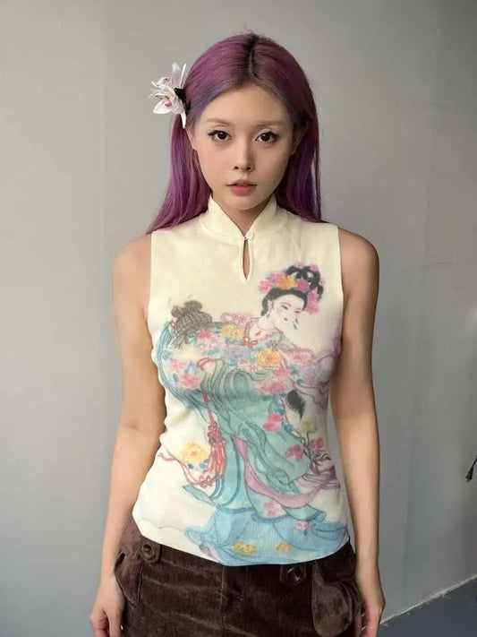 Vintage Chinese Style Sexy Sleeveless