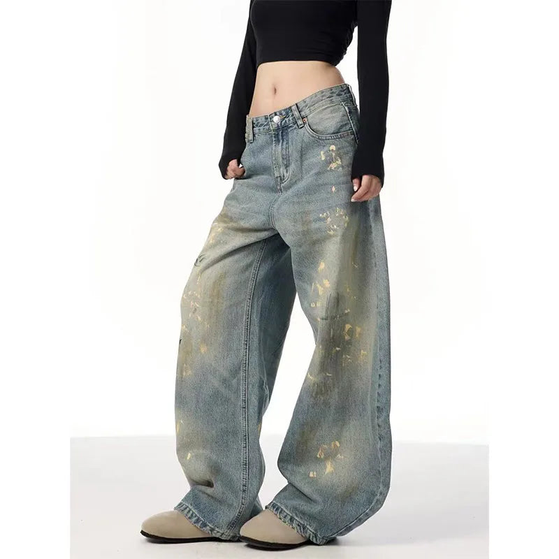 Vintage Korean Chic Blue Denim Jeans